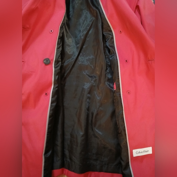 CALVIN KLEIN Trench Coat. Womens. Hot Pink. Tags removed. Fits like a medium - Picture 4 of 16